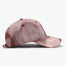 Washed-out maroon adjustable cotton baseball cap with curved brim