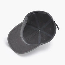 Dark gray adjustable cotton baseball hat with strap