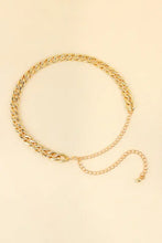 Silver tone adjustable curb chain belt with pearl accents