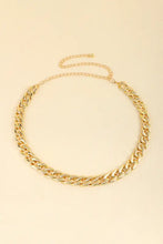 Adjustable curb chain necklace with silver tone extender