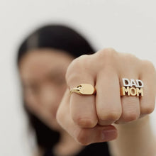 Adjustable Stainless Steel Gold MOM Ring Fashion Jewelry 18K Gold Plated