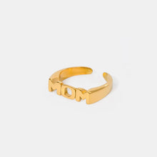 Adjustable Stainless Steel Gold MOM Ring Fashion Jewelry 18K Gold Plated Gold One Size