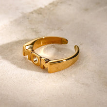 Adjustable Stainless Steel Gold MOM Ring Fashion Jewelry 18K Gold Plated