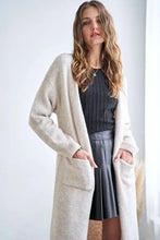Cream-colored Adora 2Tone Sweater cozy knit cardigan with pockets