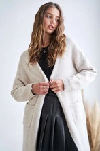 Beige Adora 2Tone Sweater cozy knit cardigan with pockets