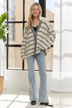 Adora horizontally striped button-up cardigan for easy layering