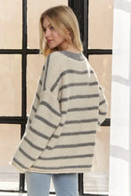 Adora horizontally striped button-up cardigan for easy layering