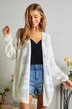 Adora lightweight knit cardigan with open stitch pattern