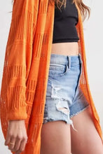 Adora lightweight sweater knit cardigan in relaxed fit with denim shorts