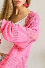 Adora lightweight sweater knit cropped pink cardigan