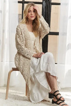 Adora long sleeves maxi dress with crochet detailing cardigan set