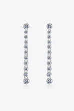 Adored 1.18 carat moissanite long earrings with diamond drops