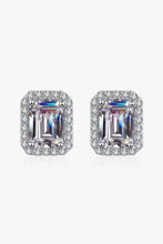 Adored 1 Carat Moissanite Rhodium-Plated Square Stud Earrings Earrings