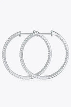 Adored Inlaid Moissanite 925 Sterling Silver Hoop Earrings Earrings