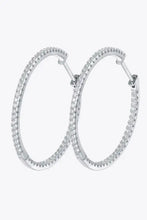 Adored Inlaid Moissanite 925 Sterling Silver Hoop Earrings Earrings
