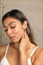 Adored Inlaid Moissanite 925 Sterling Silver Hoop Earrings Earrings