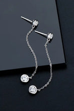 Sterling silver Adored Moissanite Chain Earrings with clear gems