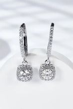 Adored moissanite huggie drop earrings in silver with diamond pendants