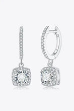 Adored Moissanite Huggie Sterling Silver Drop Earrings with CZ Halo