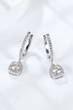 Adored moissanite huggie drop earrings in white gold with diamonds