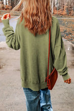 Sequin Candy Cane Round Neck Slit Sweatshirt Woman Sweatshirts