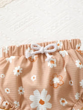 Children's Ruffled Floral Bodysuit and Bloomer, Headband Set Kids Sets