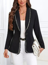 Single-Breasted Lapel Collar Blazer Woman Outerwear