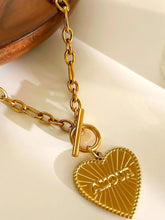 18K Gold-Plated Stainless Steel Heart Locket Necklace