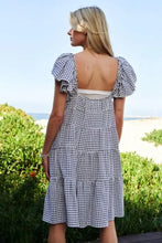 Davi & Dani Jacquard V-Neck Flutter Cap Sleeve Tiered Dress Casual Dresses