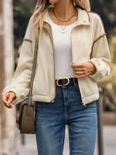 Perfee Zip Up Dropped Shoulder Polar Fleece Jacket Woman Outerwear