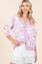 Mittoshop Checkered Heart Button Down Cardigan Woman Outerwear