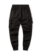Men's Cargo Joggers with Multi-Pockets Black
