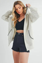 Aemi + Co Contrast Trim Zip Up Hoodie Jacket Woman Outerwear