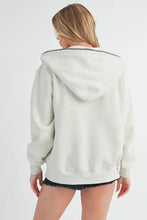 Aemi + Co Contrast Trim Zip Up Hoodie Jacket Woman Outerwear