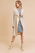 Aemi + Co Open Front Long Sleeve Longline Coat Woman Outerwear