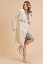 Aemi + Co Open Front Long Sleeve Longline Coat Woman Outerwear