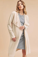 Aemi + Co Open Front Long Sleeve Longline Coat Woman Outerwear