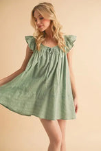 Aemi+Co Ruffled Cap Sleeve Cotton Tunic Mini Dress Casual Dresses