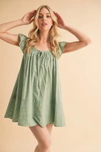 Aemi+Co Ruffled Cap Sleeve Cotton Tunic Mini Dress Casual Dresses