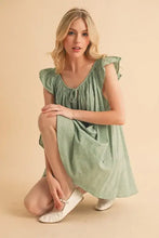 Aemi+Co Ruffled Cap Sleeve Cotton Tunic Mini Dress Casual Dresses