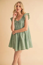 Aemi+Co Ruffled Cap Sleeve Cotton Tunic Mini Dress Casual Dresses