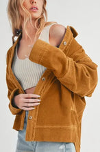 Aemi + Co Side Slit Exposed Seam Button Up Corduroy Jacket Woman Outerwear
