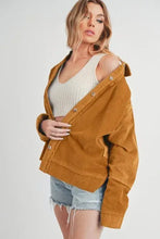 Aemi + Co Side Slit Exposed Seam Button Up Corduroy Jacket Woman Outerwear
