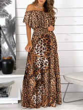 Printed Off Shoulder Maxi Dress Butterfly Print Woman Casual Dress
