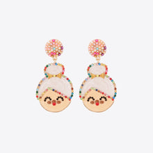 Rhinestone Alloy Mrs. Claus Earrings Multicolor One Size
