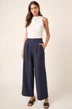 Mittoshop Inverted Pleat Detail Wide Leg Pants Dark Navy