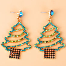 Rhinestone Alloy Christmas Tree Earrings