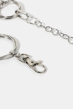 Silver alloy chain circle shape belt with lobster clasp keychain