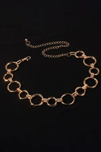 Rose gold-toned alloy chain circle shape belt with adjustable clasp