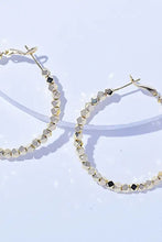 Gold-toned beaded alloy hoop earrings